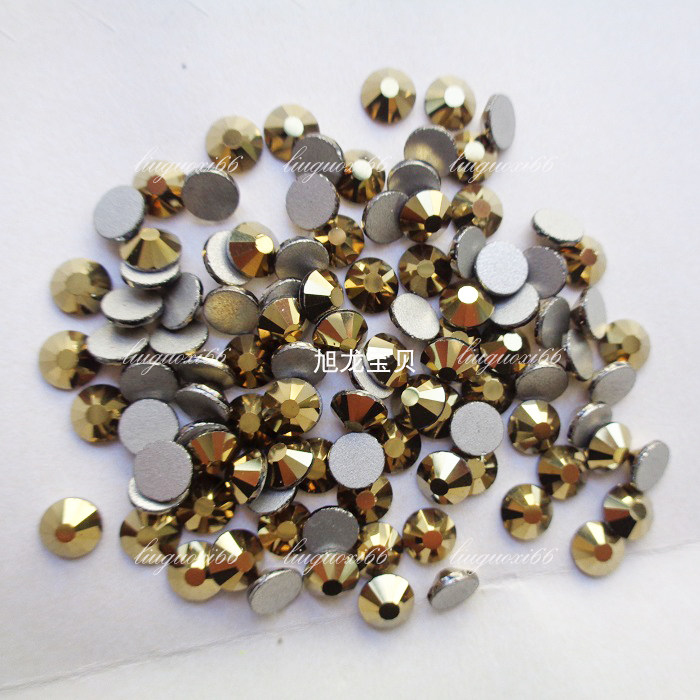 整包矿金色平底钻 甲片水钻 玻璃钻 饰品补钻 美甲贴钻 工艺品钻