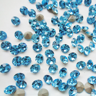 散钻 尖底新款 DIY饰品补钻 光疗美甲钻 补钻专用镶钻 捷克湖蓝色
