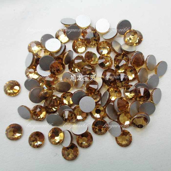 diy水晶黄色平底美甲粘钻