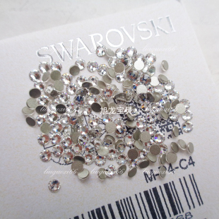 子施家银色钻圆形 甲片贴钻鞋 奥地利平底钻白色001 美甲华子水钻