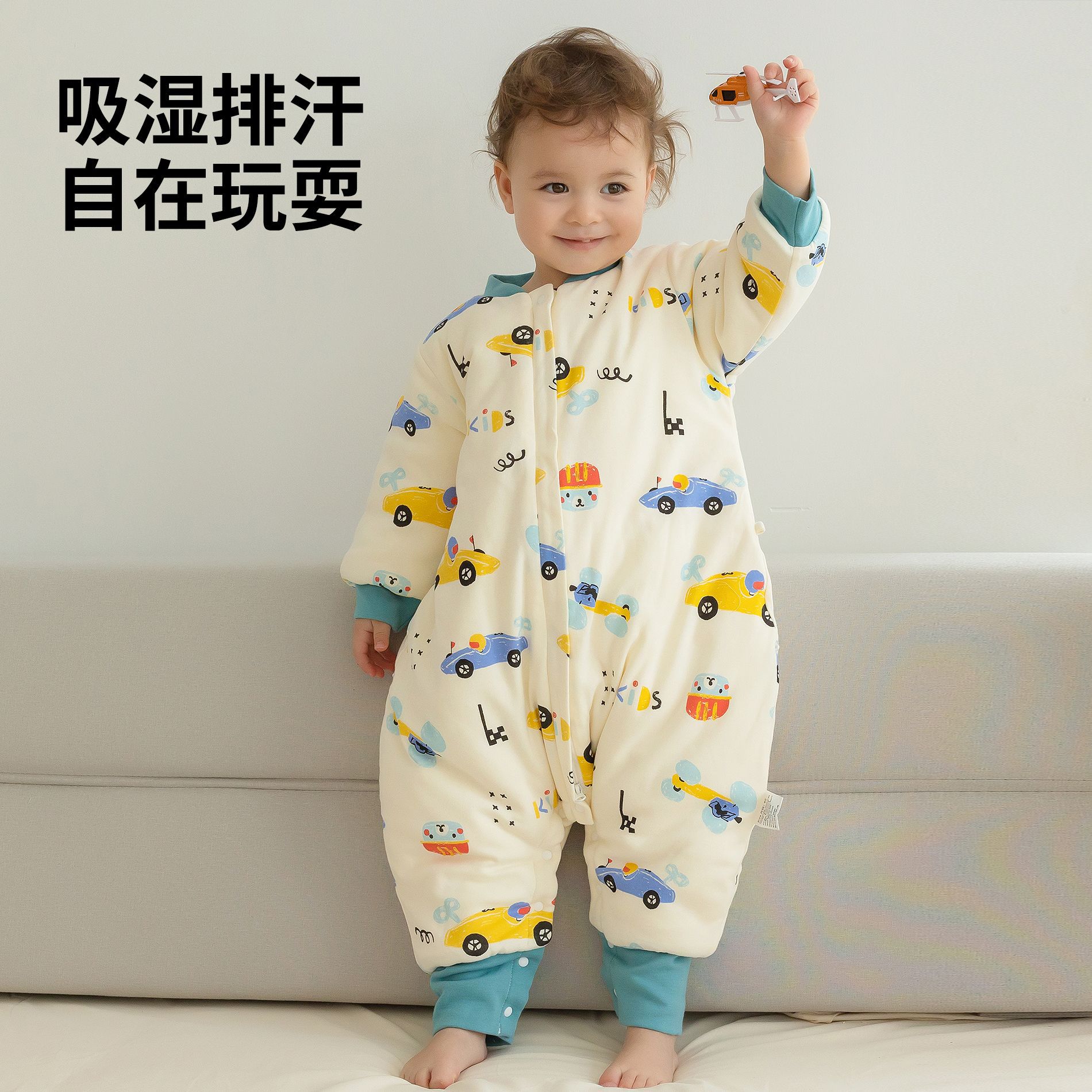 棉布树睡袋婴儿秋冬加厚纯棉儿童睡袋幼儿园宝宝空调房防踢被神器