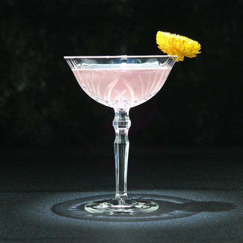 酒术德国进口水晶玻璃碟形香槟杯刻花鸡尾酒杯宽口飞碟马天尼杯子
