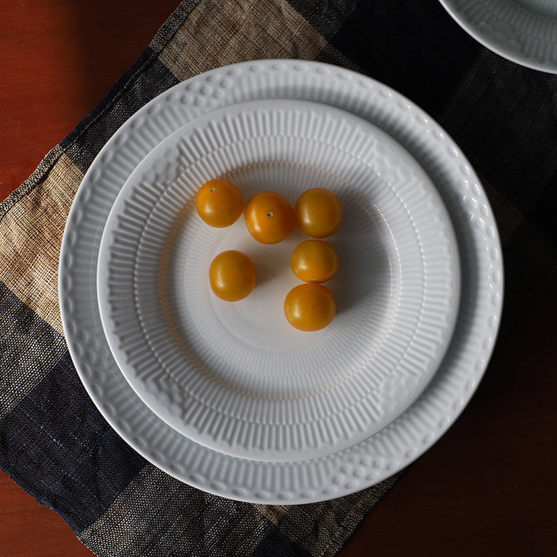 景德镇陶瓷纯白釉高温烧制菜盘