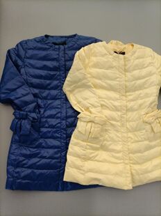 意大利蒙家M家外贸出口女童薄款羽绒服中长款