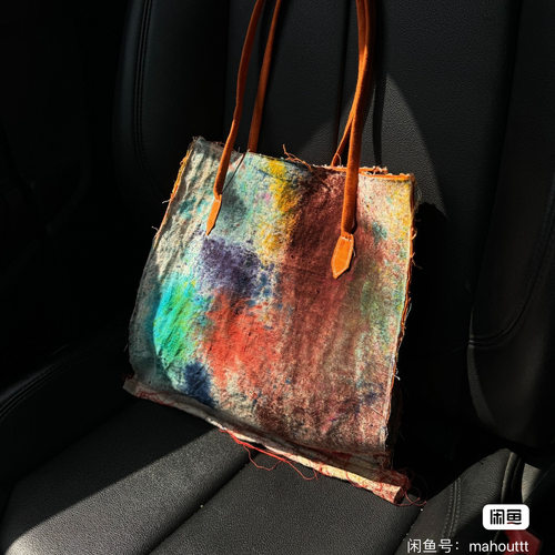 托特包单肩通勤矿物染手织布