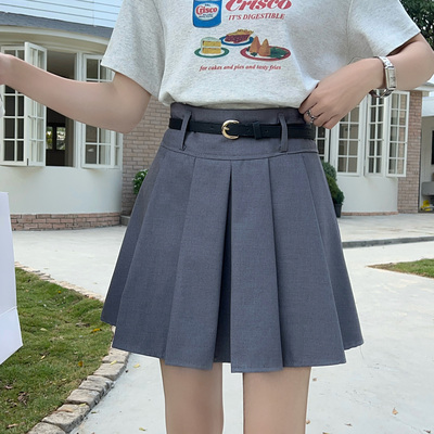 EMDPN学院风高腰显瘦百褶短裙