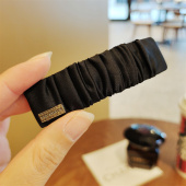 韩国东大门黑色简约布艺刘海发夹少女气质边夹ins网红百搭bb夹