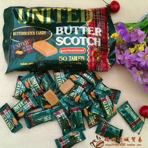 进口零食缅甸特产绿咖啡糖200克黄油奶糖脆香50粒独立包装UNITED