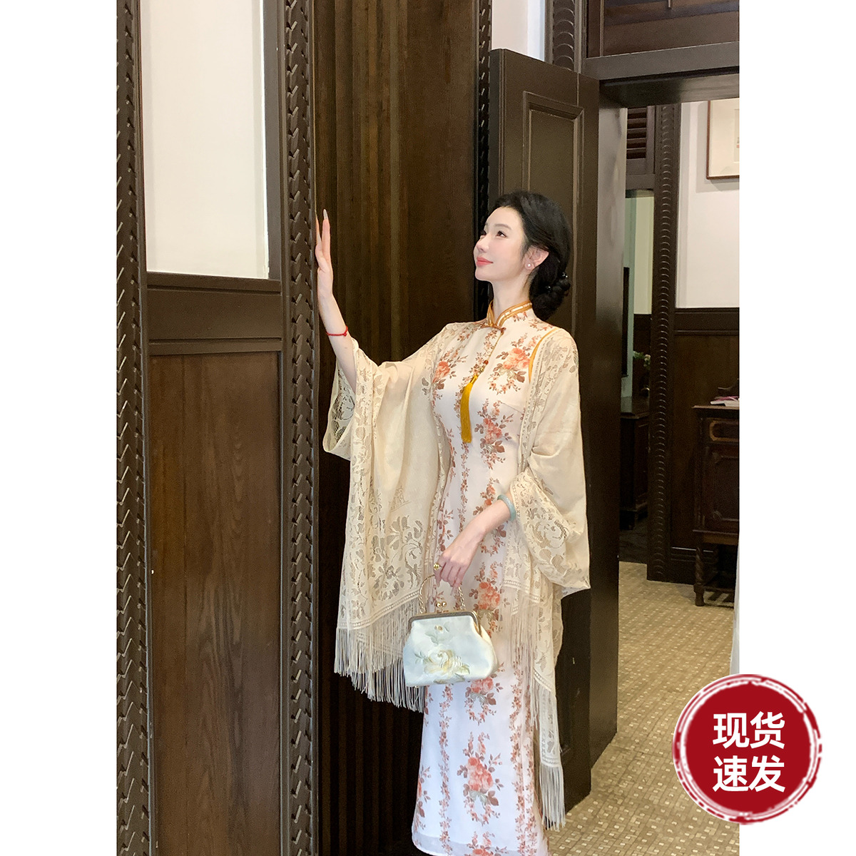 雅乔【芍药映霞】夏季改良连衣裙优雅娴静气质新中式国风旗袍裙