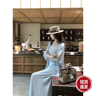 Sun雅乔【蓝调时刻】夏季老钱风简约女时尚懒人穿搭三件套装