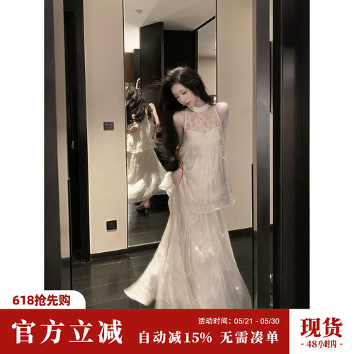 Sun雅乔【素手生花】夏季气质优雅重工蕾丝烫钻套装女时尚两件套