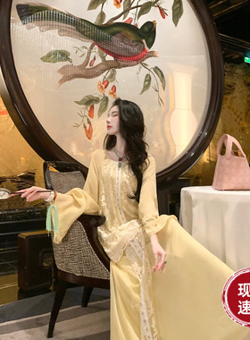 Sun雅乔【瑶池】立体绣花新中式套装女时尚两件套