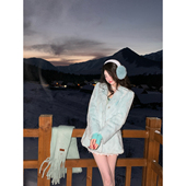 2025冬装 Sun雅乔 雪媚娘 贵妇皮草轻奢网红青果领兔毛草草外套