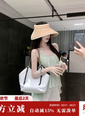 Sun雅乔【风与夏】夏季百搭简约白色重工蕾丝刺绣花边亚麻短裤女