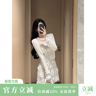 防晒空调百搭蕾丝花边系带清爽针织开衫 长袖 外套女 夏季 Sun雅乔