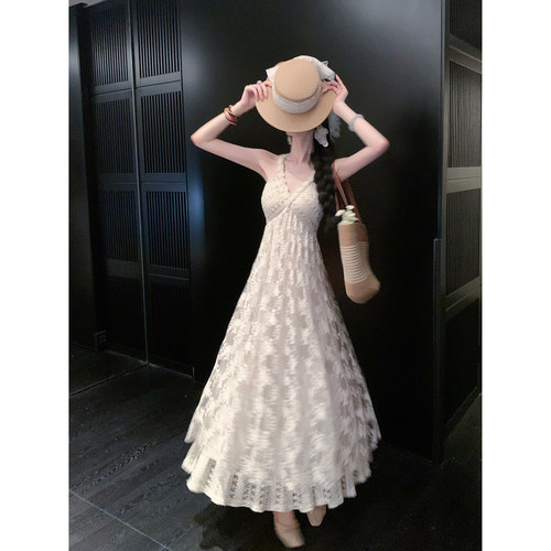 Sun雅乔【雾岛听风】夏季海边沙滩钩花度假风连衣裙上衣长裤套装