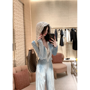 雅乔【华丽派对】2024新款冬蕾丝假两件丝绒卫衣阔腿裤运动套装女