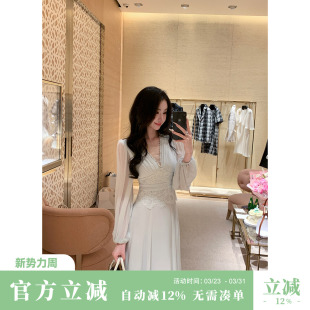 轻奢高档5A级桑蚕丝真丝长袖 夏季 收腰连衣裙 流风回雪 Sun雅乔