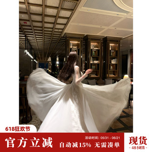 Sun雅乔【白昼遐想】秋冬新款长袖网纱网纱烫钻蕾丝拼大摆连衣裙
