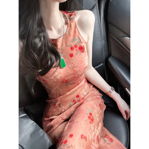 多色系列红云纱旗袍裙