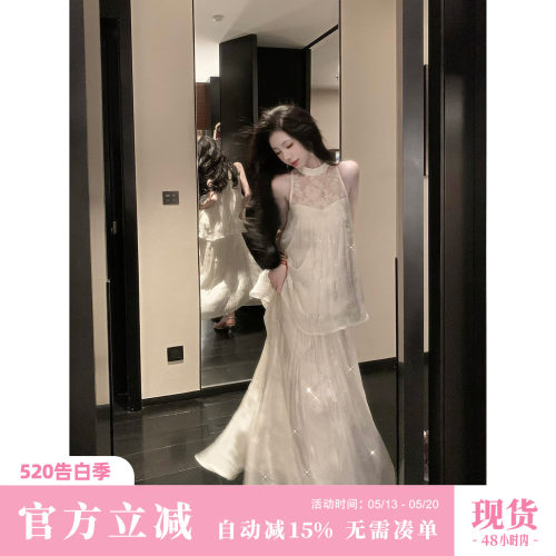 Sun雅乔【素手生花】夏季气质优雅重工蕾丝烫钻套装女时尚两件套