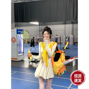 A字裙POLO领学院风休闲运动连衣裙 春夏长袖 Sun雅乔 半岛情书