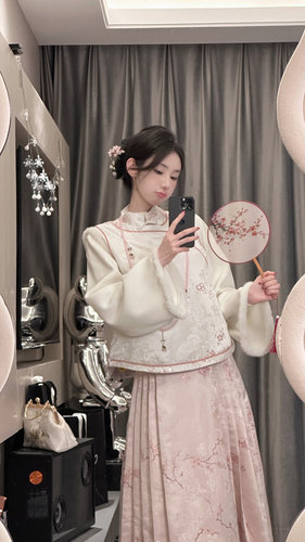 Sun雅乔【桃花朵朵】新中式国风提花加棉外套