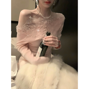 绵羊毛蕾丝上衣半身裙针织套装 Sun雅乔 眉眼盈盈