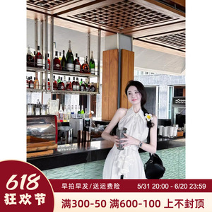 Sun雅乔【白茶清欢】春夏新款中长款衬衫设计感无袖荷叶边白衬衣