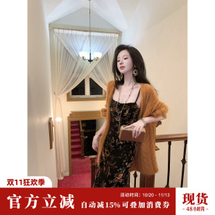 雅乔 秋冬新款慵懒麻花针织外套宽松软糯保暖百搭毛衣中长开衫女