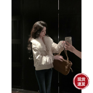 长袖 冬装 保暖加厚毛毛绒翻领真丝鹅绒服外套女 真丝鹅 Sun雅乔