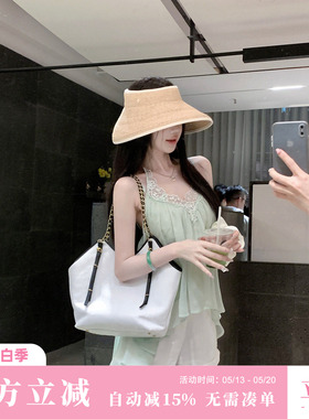 Sun雅乔【风与夏】夏季百搭简约白色重工蕾丝刺绣花边亚麻短裤女