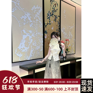 Sun雅乔【兰亭序】新中式国风水墨感绿色渐变马面裙