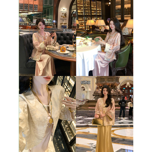 轻奢气质暗纹刺绣新中式 雅乔 国风外套 唐装 双版 出水芙蓉 春秋装