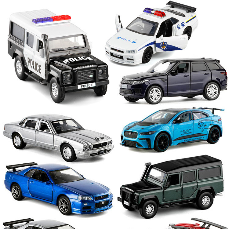 jk金属1/36路虎揽胜帕加尼警车gtr越野车合金小汽车模型儿童玩具