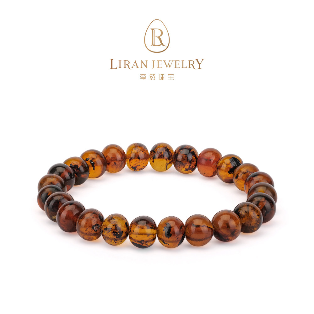 李然珠宝 天然老蜜蜡老型抚顺琥珀手串圆珠药珀单珠文玩佛珠手链