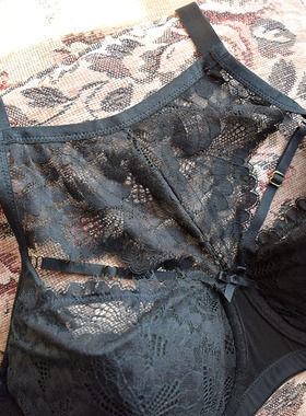 95E美单CACI丰满大码mm 性感美胸线黑色蕾丝薄绵全杯钢圈文胸