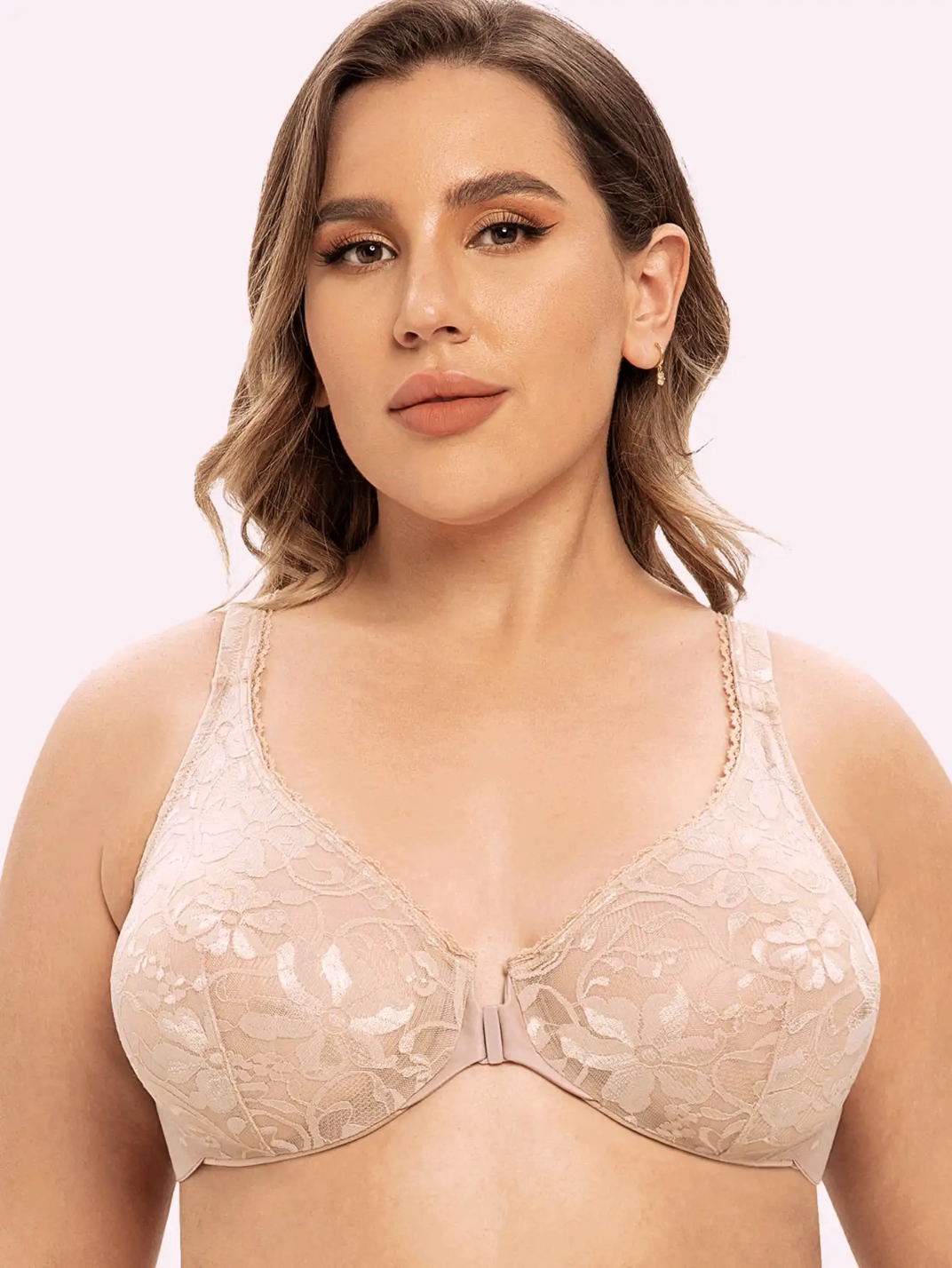 舒适好穿前扣大码超薄钢圈文胸