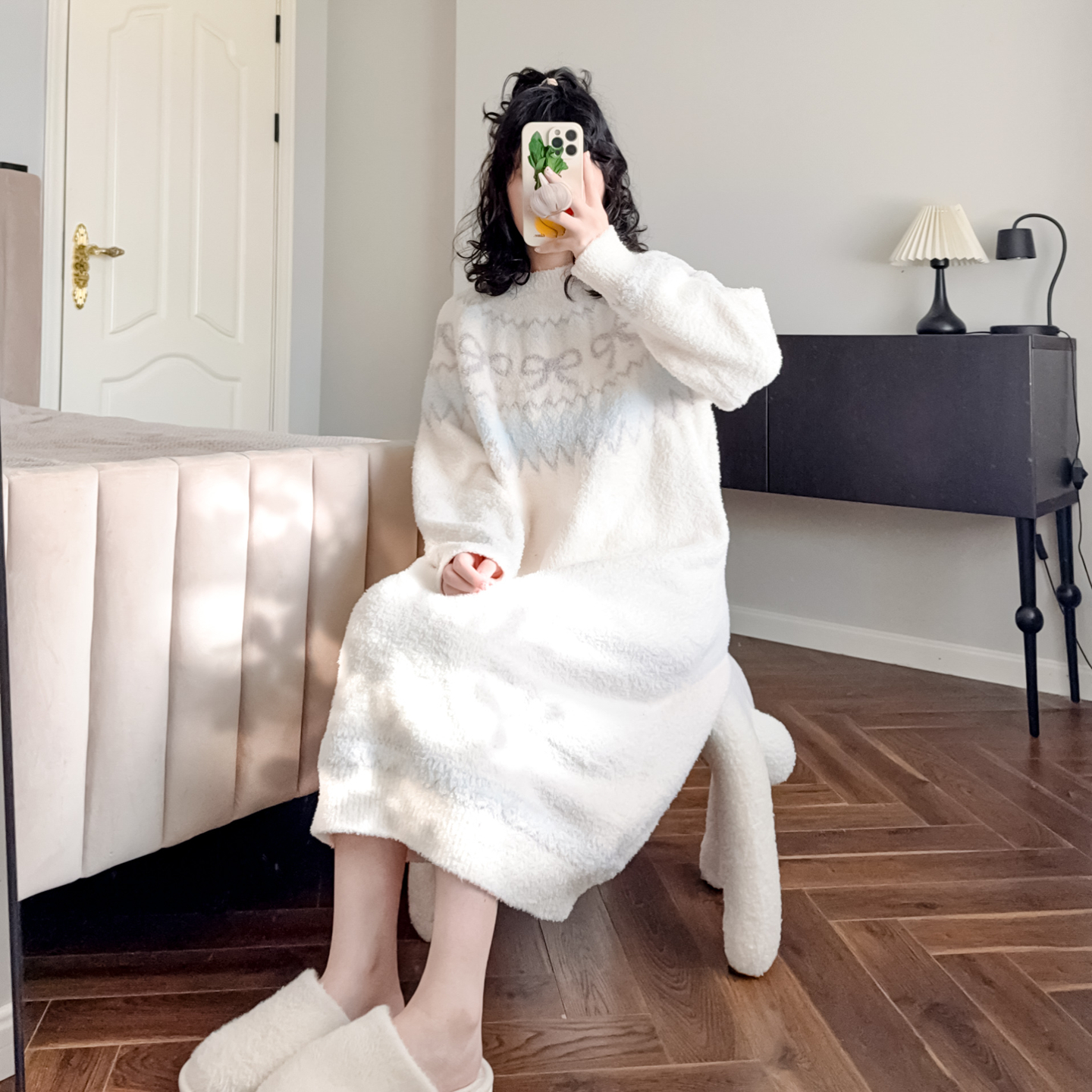 软绵绵日系睡裙女加绒加厚珊瑚绒