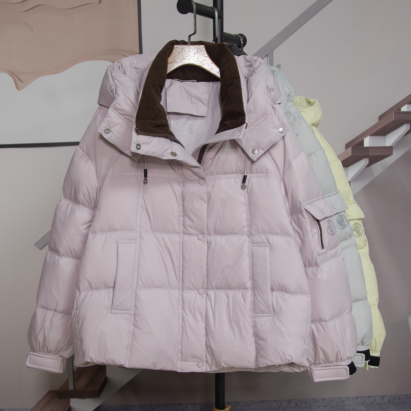 时尚韩版宽松连帽鸭绒羽绒服