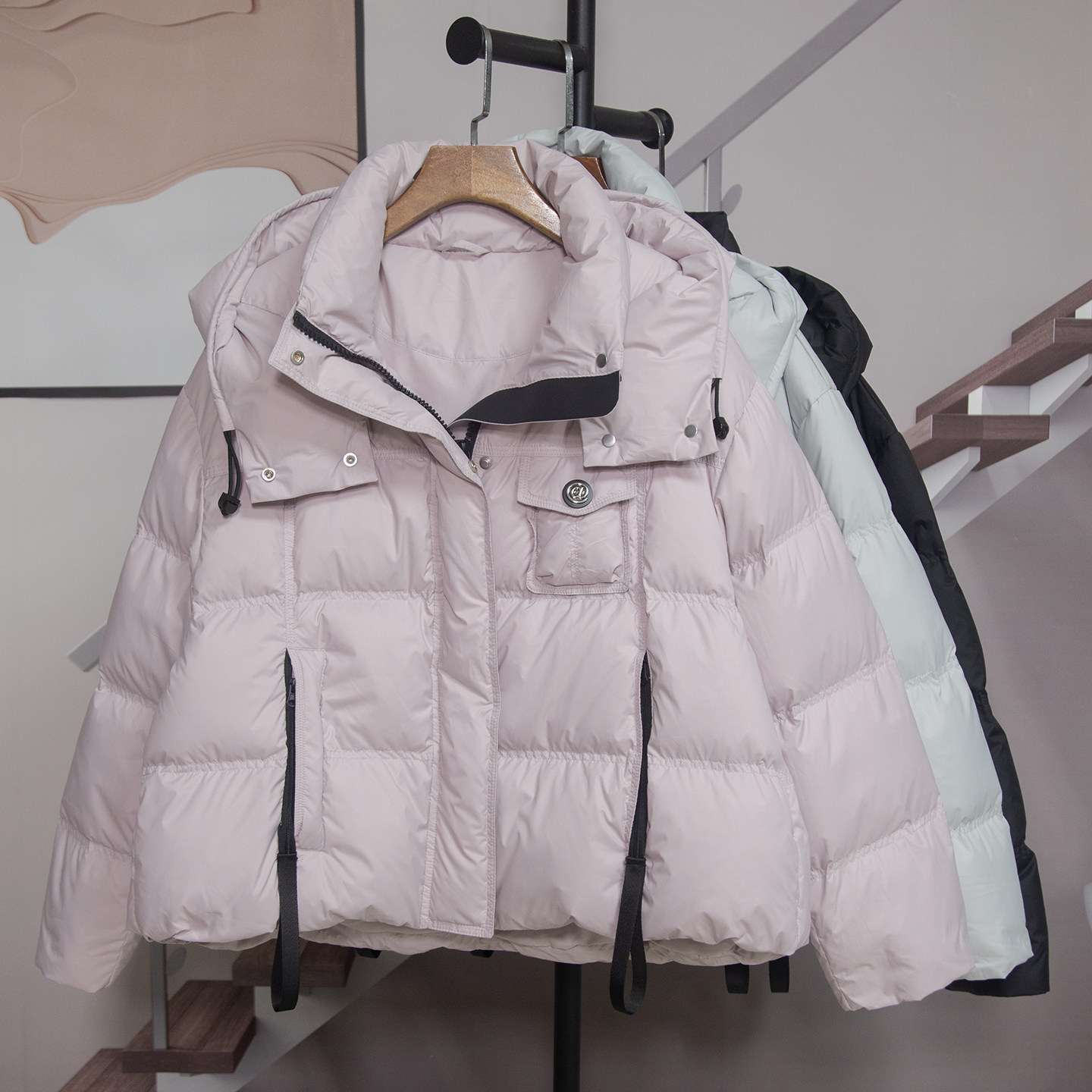 国标鸭绒新款连帽羽绒服