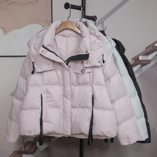 连帽鸭绒90绒羽绒服女宽松减龄休闲外套上衣Y029 新款 时尚 2025冬季