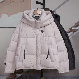 连帽休闲减龄外套百搭抽绳上衣2015 新款 时尚 鸭绒羽绒服女2025冬季