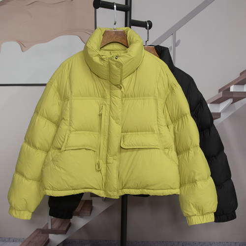 洋气短款立领鸭绒羽绒服