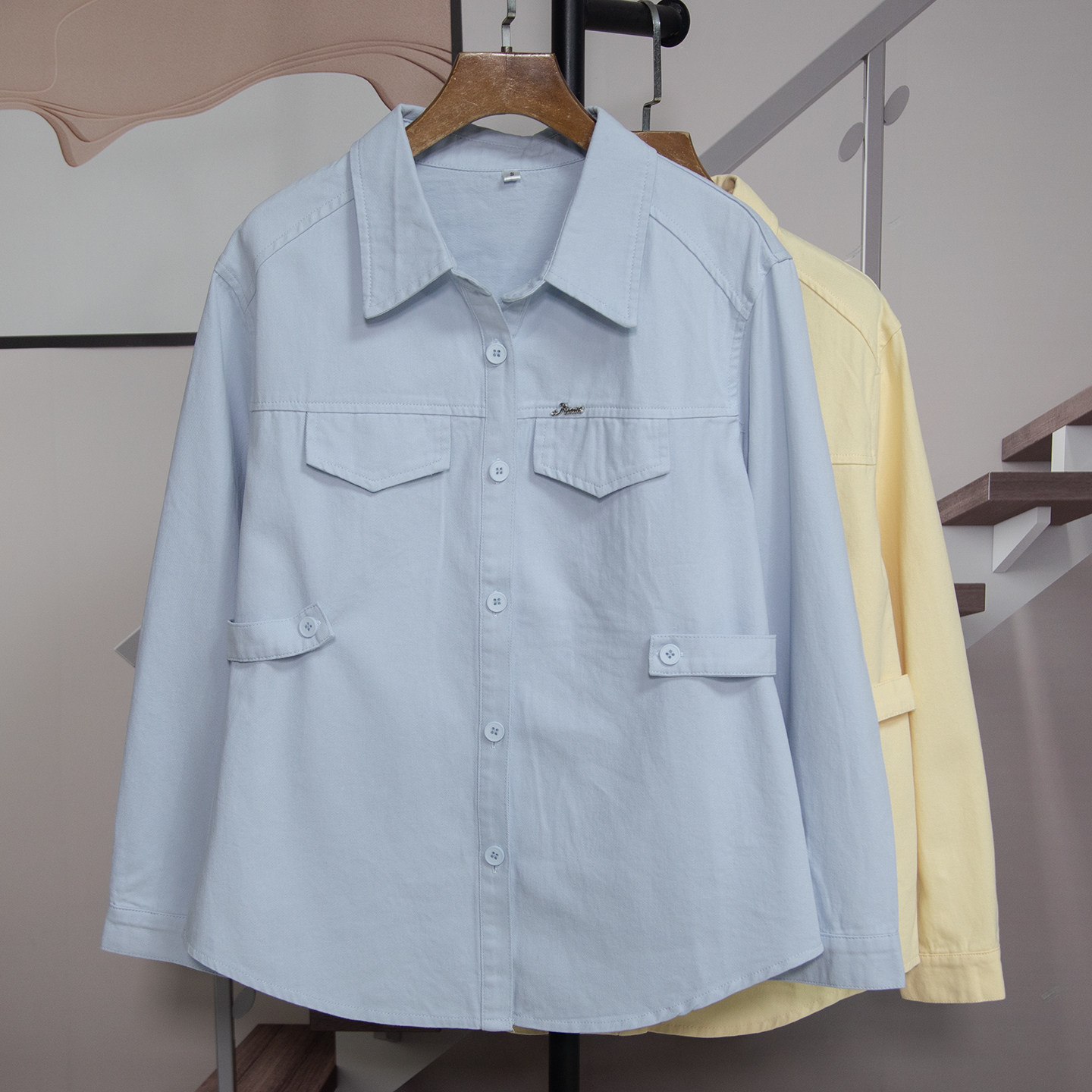 时尚休闲衬衫女长袖2026春秋季新款宽松百搭翻领纽扣上衣外套207,女装/女士精品,衬衫,淘宝优惠券,粉丝福利购,淘宝优惠卷