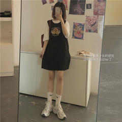 Spring / single wear fold wear roar see three dimensional embroidered bear design loose medium length vest women's sleeveless