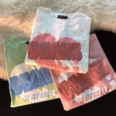 Official picture fabric lovely gentle wind soft girl love short sleeve pink loose trend summer