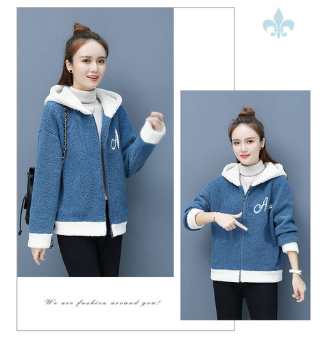 Lamb Plush coat female winter 2021 new plush thickened Korean thin versatile coat