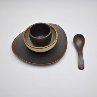 山野风餐具山缓缓三出山创意火锅台面酒店餐厅摆盘复古烤肉盘摆台