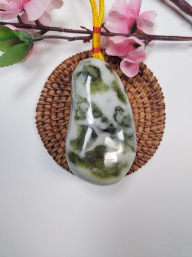 陕西蓝田玉天然翠色五彩玉原石手把件石来运转文玩奇石藏品直销